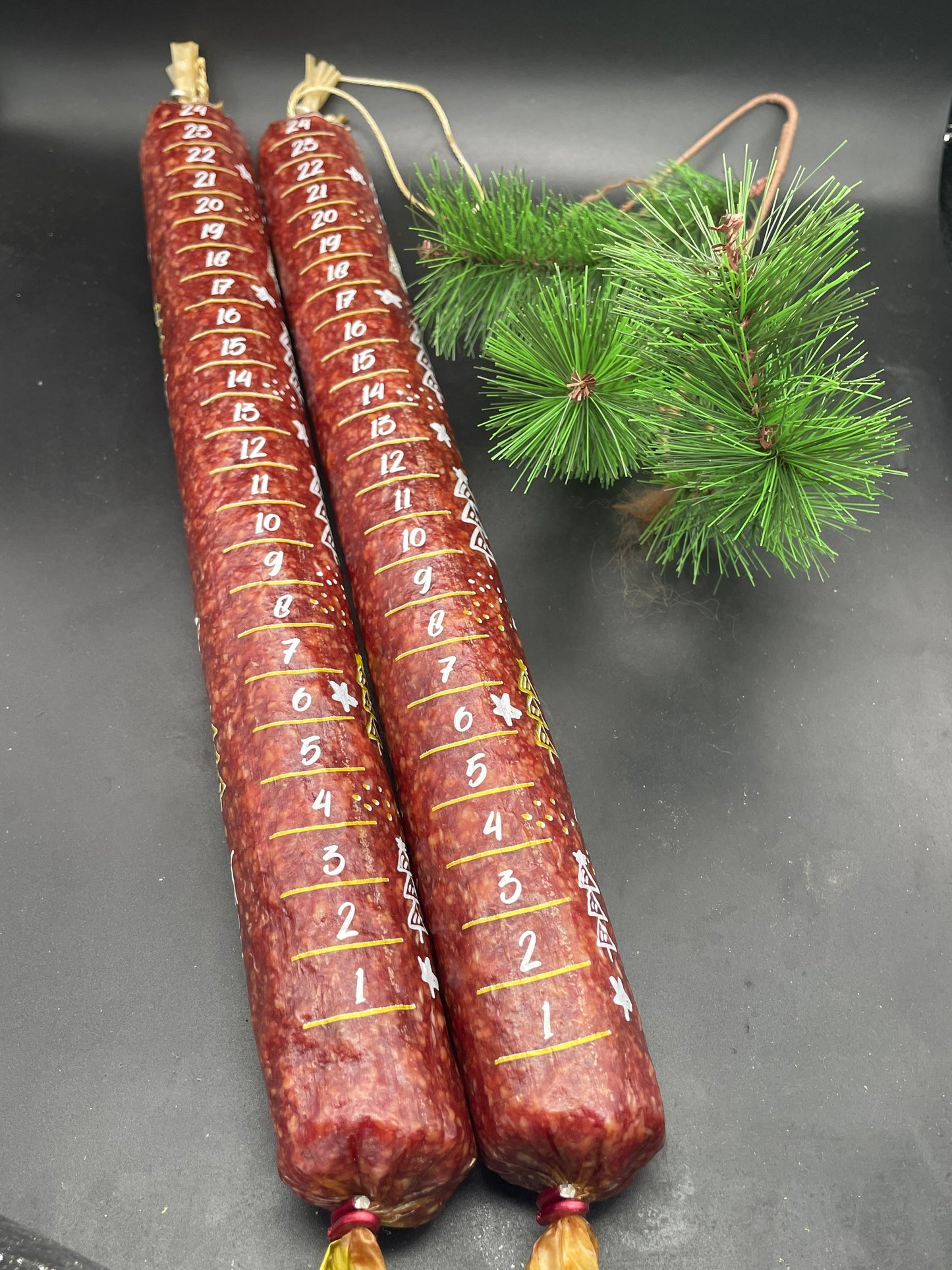 Weihnachtskalender-Salami Stange mit Haselnüssen 🎄✨