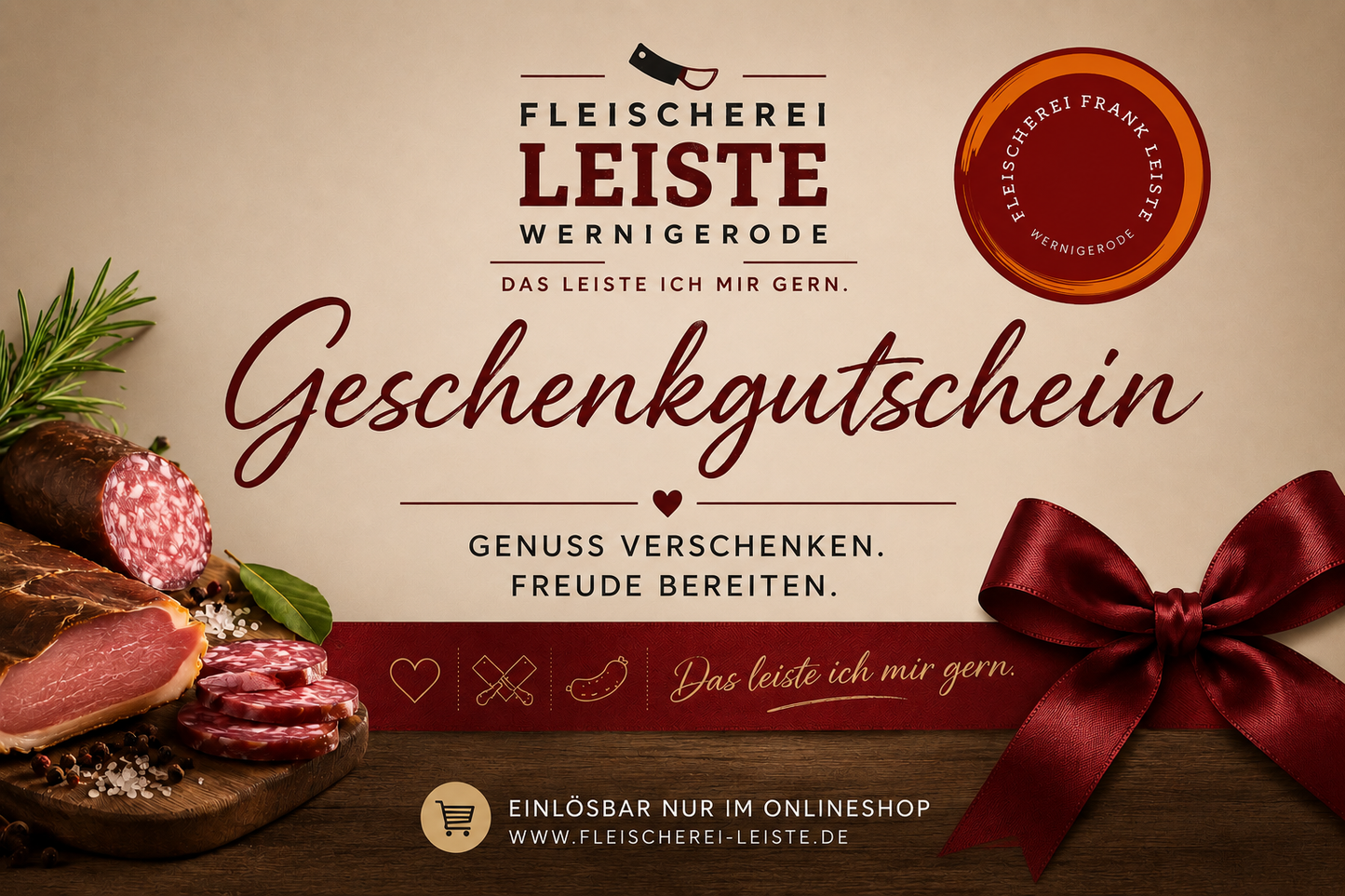 🎁 Fleischerei Leiste Geschenkgutschein
